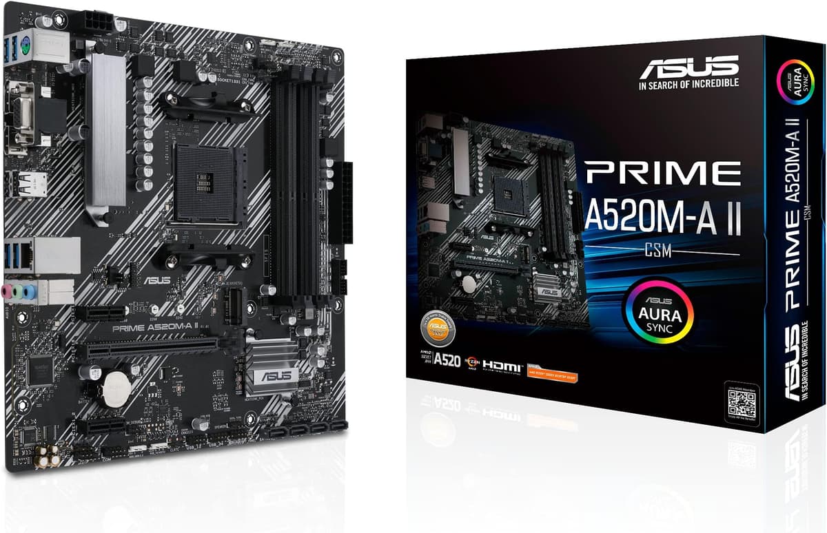 CPU Ryzen 7 5700G Board Asus A520m 16GB SSD 512GB