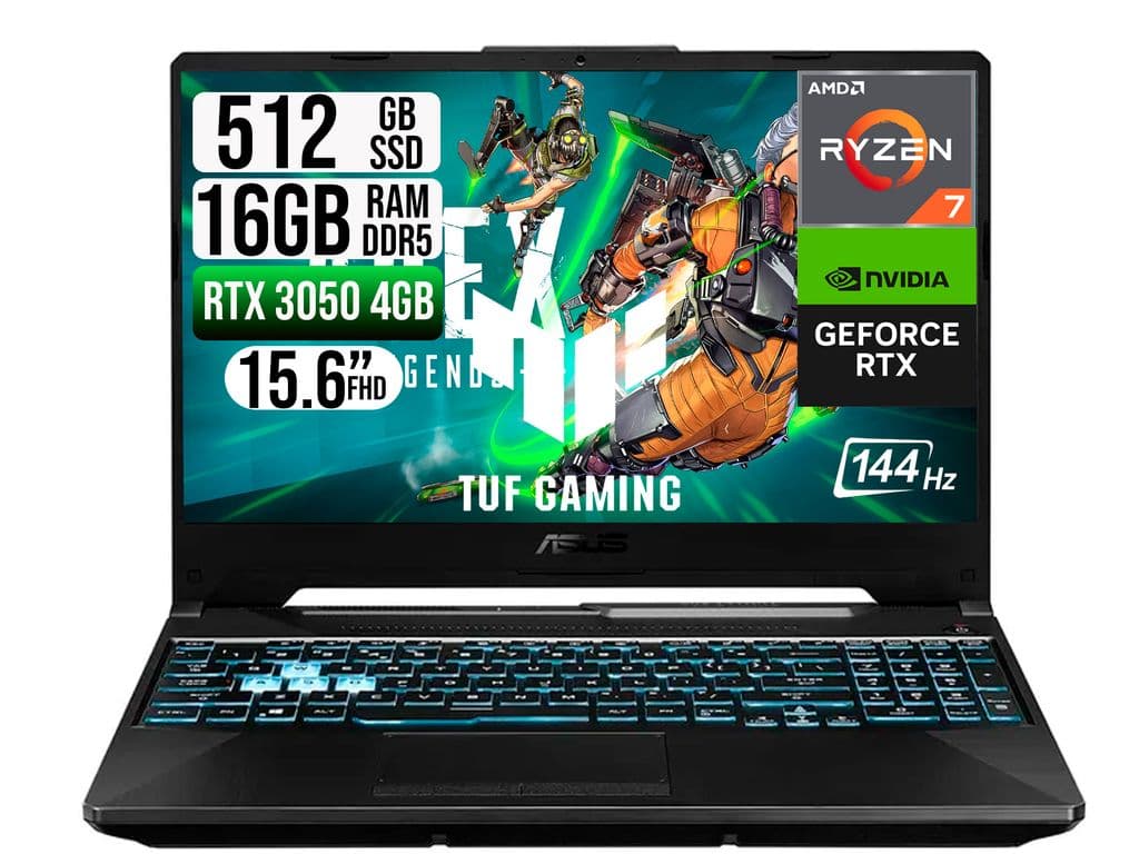 Portátil ASUS TUF Ryzen 7 IA SSD 512GB RAM 16GB T.video RTX 4050 GB