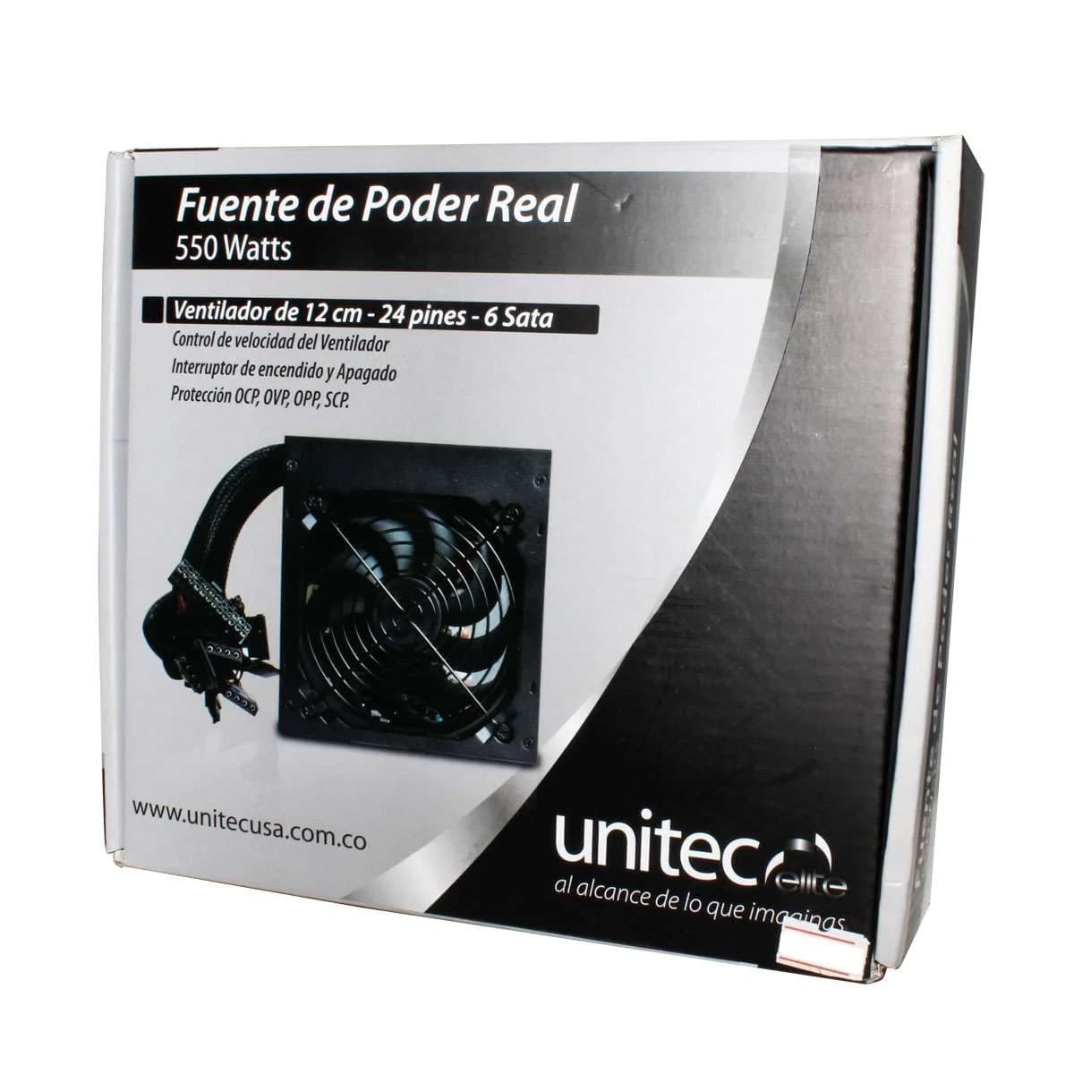 Fuente DE Poder 550W ,80 Plus Bronze Unitec