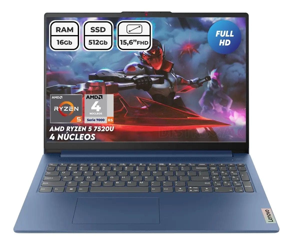 Portátil Ryzen 5 7520U 16GB RAM SSD 512GB