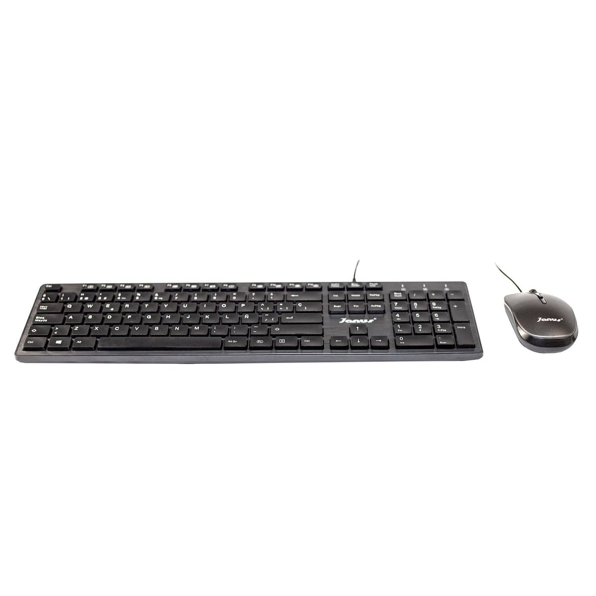 Combo Teclado y Mouse Janus Caja Negra Roja Alámbrico