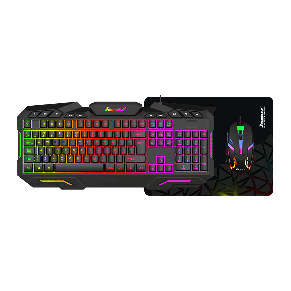 Combo Teclado y Mouse Janus Xtreme Prime Gamer Alámbrico