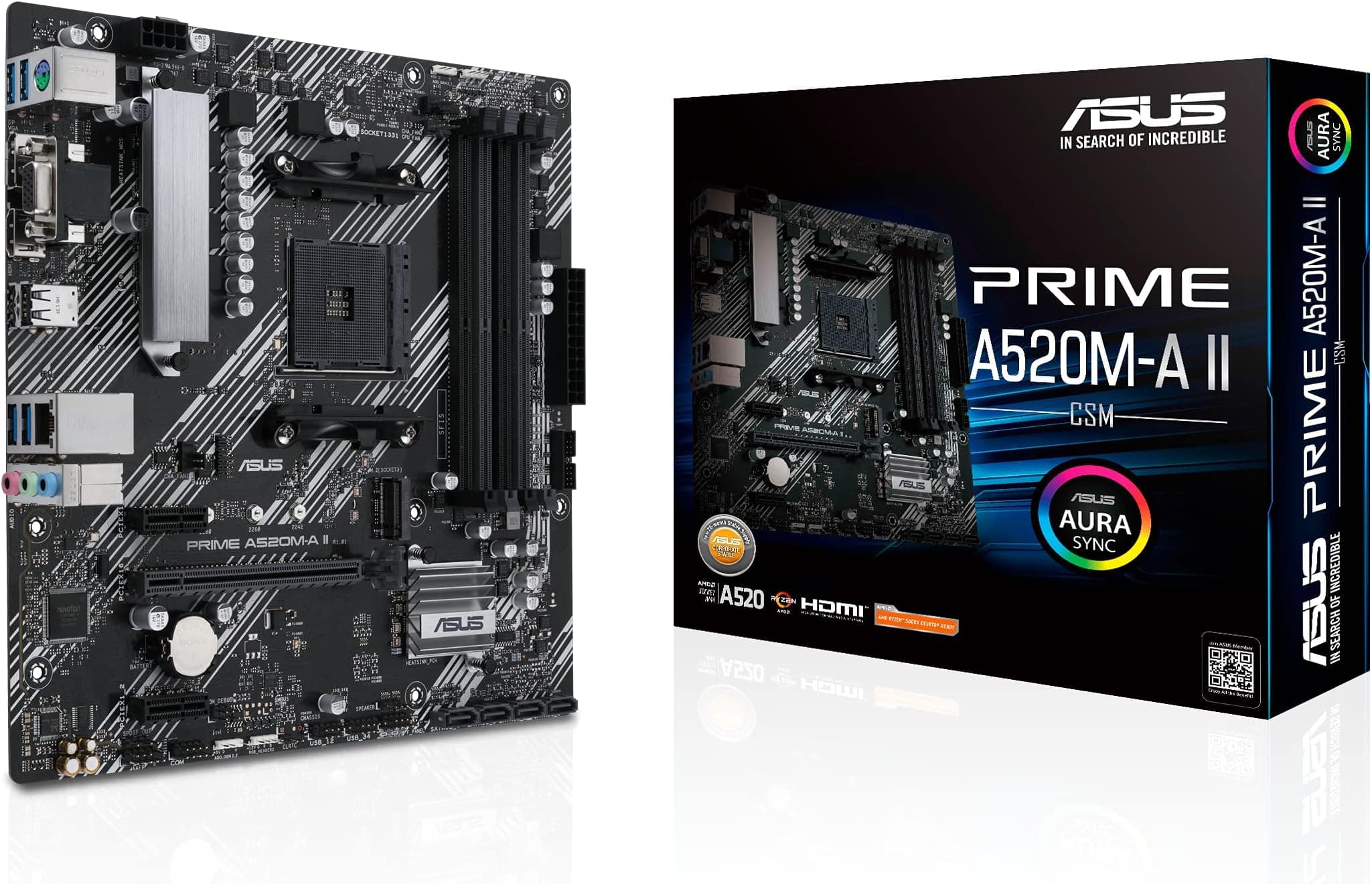 CPU Ryzen 7 5700G Board Asus A520m 16GB SSD 512GB