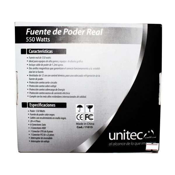 Fuente de Poder Real 550 Watss Unitec - Image 3